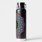 ハンドズ絵画マンダラクロック顔24 ウォーターボトル (背面)