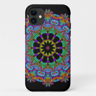 ハンドズ絵画マンダラクロック顔24 iPhone 11 ケース