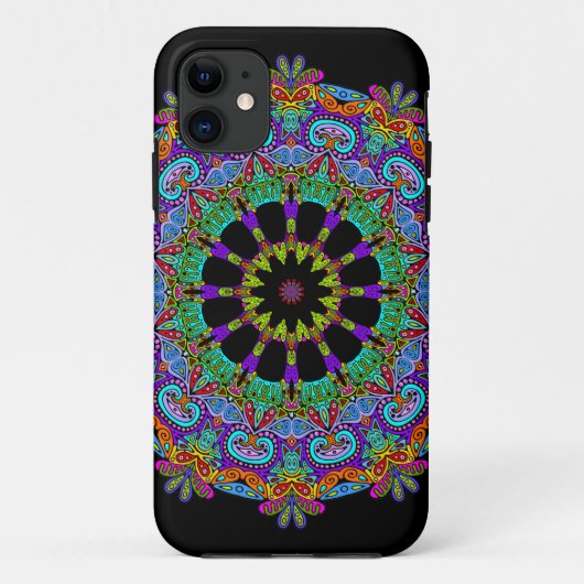 ハンドズ絵画マンダラクロック顔24 Case-Mate iPhoneケース (裏面)