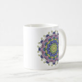 ハンドズ絵画マンダラクロック顔2 コーヒーマグカップ (正面右)