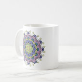 ハンドズ絵画マンダラクロック顔2 コーヒーマグカップ (正面左)