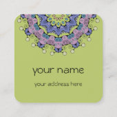 ハンドズ絵画マンダラクロック顔2 スクエア名刺 (裏面)