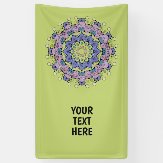 ハンドズ絵画マンダラクロック顔2 横断幕 (縦)