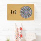 ハンドズ絵画マンダラクロック顔3 横断幕 (インサイチュ)