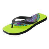 ハンドズ絵画マンダラクロック顔4 ビーチサンダル (アングル)