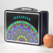 ハンドズ絵画マンダラクロック顔4 メタルランチボックス (インサイチュ)