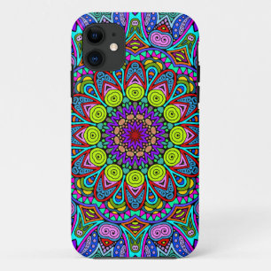 ハンドズ絵画マンダラクロック顔4 iPhone 11 ケース