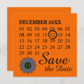 ハンドズ絵画マンダラ時計顔24 – カレンダー セーブザデート (正面/裏面)