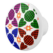 ハンドセ絵を描ラミックノブ – キャビネ芸術的ットプル セラミックノブ (右)