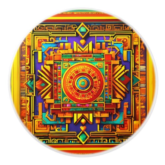 ハンドセ絵を描ラミックノブ – キャビネ芸術的ットプル セラミックノブ (正面)