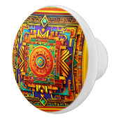 ハンドセ絵を描ラミックノブ – キャビネ芸術的ットプル セラミックノブ (右)