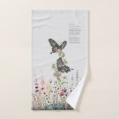 ハンドセ色彩の鮮やかイロンバラ蝶 バスタオルセット (ハンドタオル)