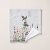 ハンドセ色彩の鮮やかイロンバラ蝶 バスタオルセット (ウォッシュタオル)