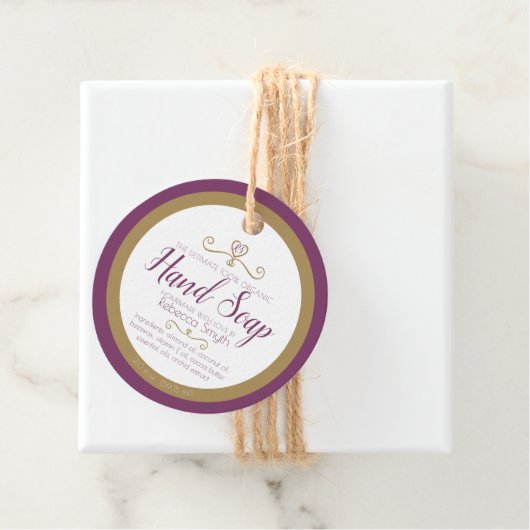 ハンドソープ原料パープル金ゴールド製品ラベル フェイバータグ (インサイチュ)