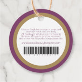 ハンドソープ原料パープル金ゴールド製品ラベル フェイバータグ (裏面)