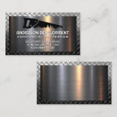 ハンドソー建築ロゴ | メタリックビジネスCa 名刺 (正面/裏面)