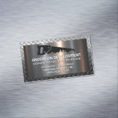 ハンドソー建築ロゴ |メタリック マグネット名刺 (インサイチュ)