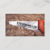 ハンドソー | 木目の背景を切り取る 名刺 (正面)