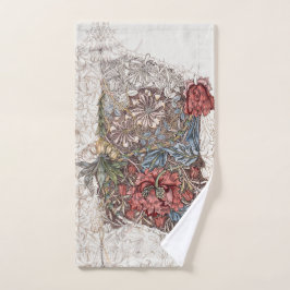 ハンドタオル： WILLIAM MORRIS :ハニーサックル+チューリップ ハンドタオル