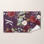 ハンドタパーソナライズされたオルプラムパープルバラ金ゴールドジオ ハンドタオル (ハンドタオル)