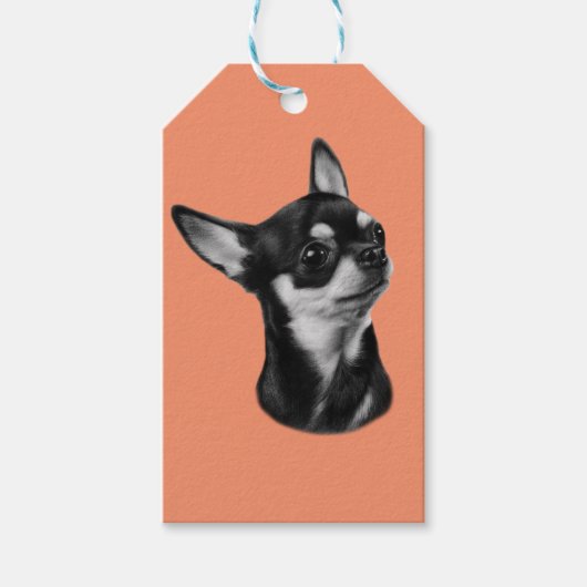 ハンドチ絵を描ワワ ギフトタグ (正面)