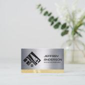 ハンドツールリペアマンロゴ |メタルウッド 名刺 (スタンド正面)