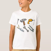 ハンドツール ハンマー ドリル 釘 レンチ Tシャツ (正面)