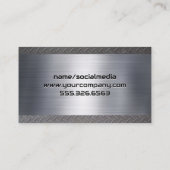 ハンドツール |ホーム修復ロゴ |スチールメタリック 名刺 (裏面)