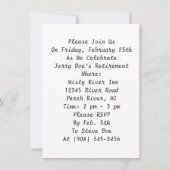 ハンドトゥプラウリタイアメント招待状B&Wカスタマイズ 招待状 (裏面)