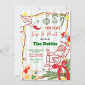 ハンドドゥードル クリスマス ホリデー ペイント＆シップ  招待状 (正面)