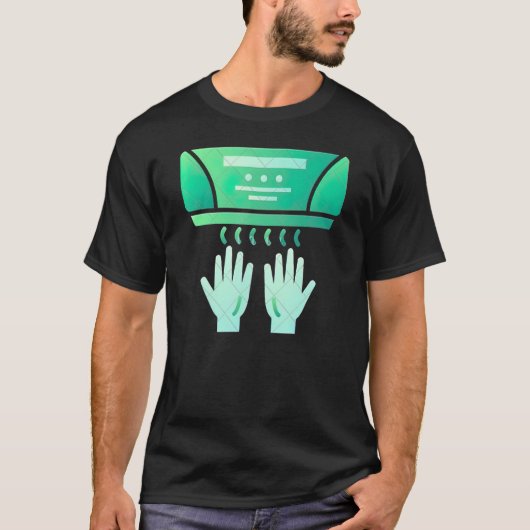 ハンドドライヤー使用準備完了 Tシャツ (正面)