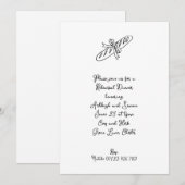 ハンドドラインバゲット&ボウ結婚のリハーサルディナー 招待状 (正面/裏面)
