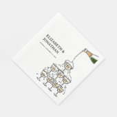 ハンドドラウンドシャンパンタワーリハーサルディナー スタンダードランチョンナプキン (角)