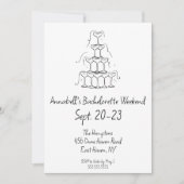ハンドドラウンドシャンパンバチェロレッテ週末 招待状 (正面)