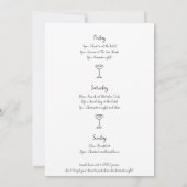 ハンドドラウンドシャンパンバチェロレッテ週末 招待状 (裏面)