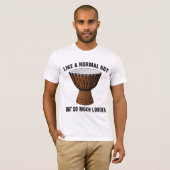 ハンドドラムのドラマー男DJEMBE Tシャツ (正面フル)