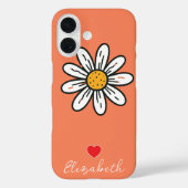 ハンドドロウパーソナライズされたンかわいいデイジーフローラカスタム Case-Mate iPhoneケース (裏面)