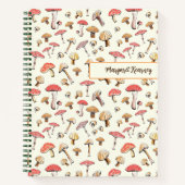 ハンドドロッシュマッシュルームボホコテージコア ノートブック (正面)