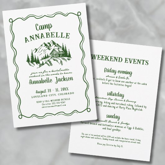 ハンドドロッドキャンプバチェロレッテ 招待状