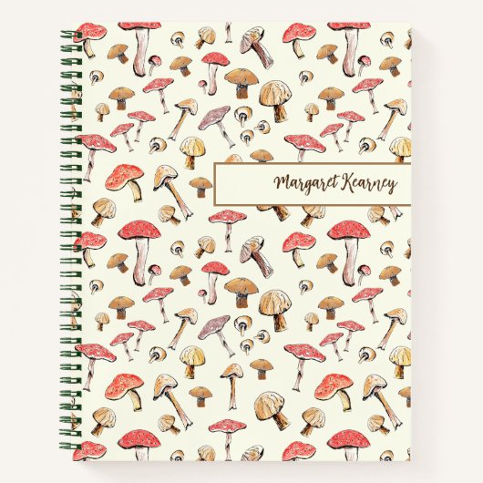 ハンドドロッドコテージコアマッシュルーム自然恋人 ノートブック (正面)