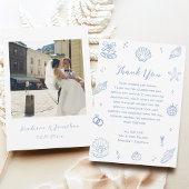 ハンドドロッドダスティブルーコーストビーチ結婚式 サンキューカード