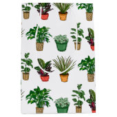 ハンドドロッドハウスプラント誕生日 ミディアムペーパーバッグ (正面)