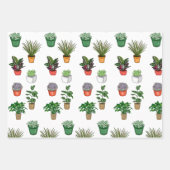 ハンドドロッドハウスプラント誕生日 ラッピングペーパーシート (正面3)