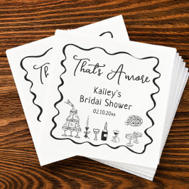 ハンドドロッドブラックタスアモアブライダルシャワー スタンダードカクテルナプキン