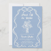 ハンドドロッドブルーオフザマーケットブライダルシャワー招待状 招待状 (正面)