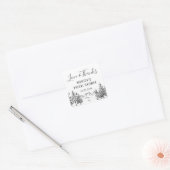 ハンドドロッドマウンテンズフォレストブライダルシャワー スクエアシール (封筒)