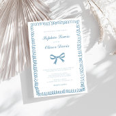 ハンドドロッフランスのド青お洒落結婚の 招待状