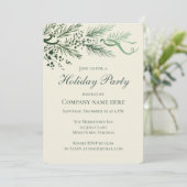 ハンドドロッモダンドパインホリデー企業のパーティー 招待状 (スタンド正面)