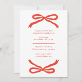 ハンドドロッモダンドレッドボウクリスマスホリデーパーティー 招待状 (正面)