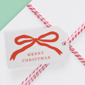 ハンドドロッモダンドレッドボウクリスマスホリデー ギフトタグ